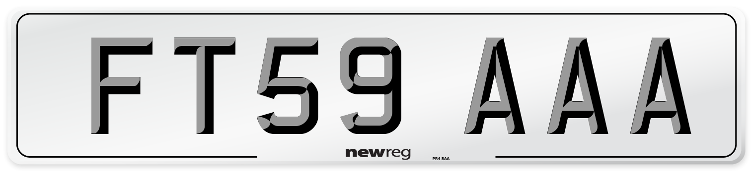 FT59 AAA Number Plate from New Reg